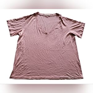 Marine Layer Shirt Women Size XL Classic V-Neck Tee Color Rose Supima Cotton